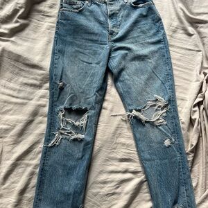 We The Free Distressed Blue Flare Jeans